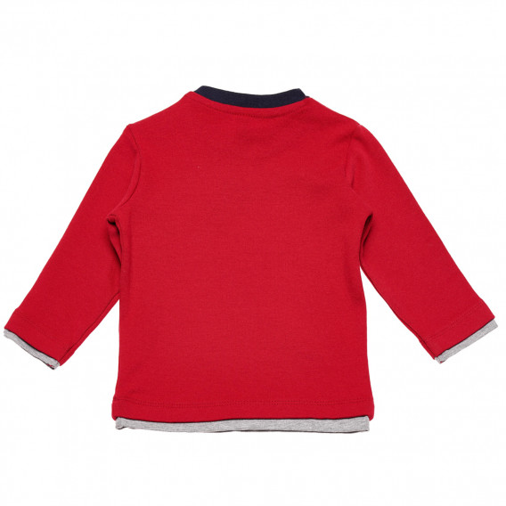Памучна блуза със забавна щампа за момче, червена Idexe 123388 2