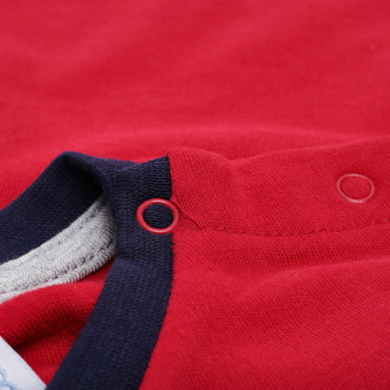 Памучна блуза със забавна щампа за момче, червена Idexe 123390 4