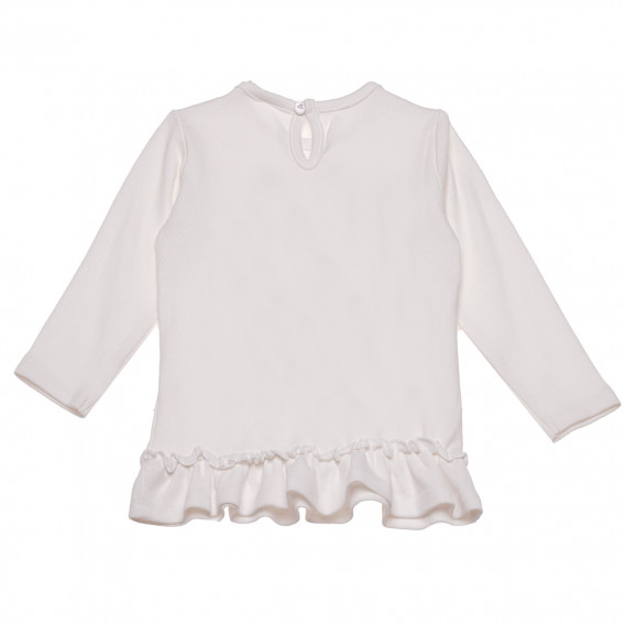 Памучма блуза с къдрички и пайети за момиче бяла Idexe 123392 2