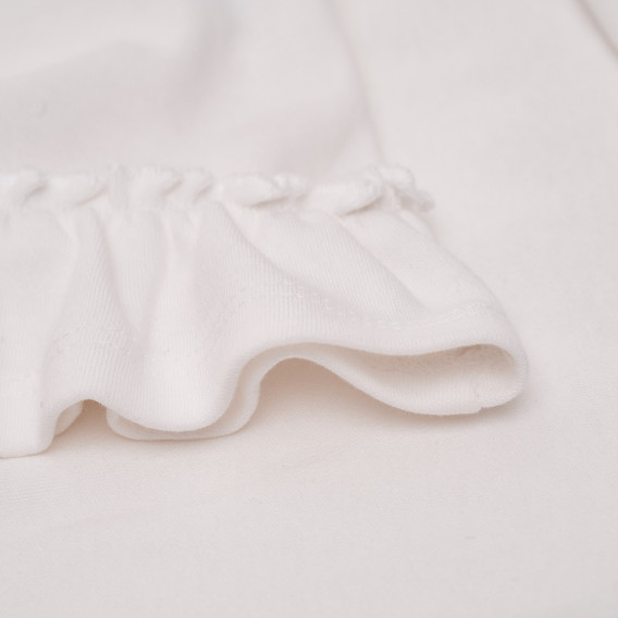 Памучма блуза с къдрички и пайети за момиче бяла Idexe 123394 4
