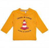 Памучна блуза с принт за момче оранжева Idexe 123399 