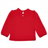 Памучна блуза с буфан ръкав за момиче червена Idexe 123416 2