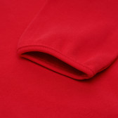 Памучна блуза с буфан ръкав за момиче червена Idexe 123418 4