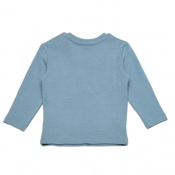 Памучна блуза със забавен принт за момче синя Idexe 123420 2