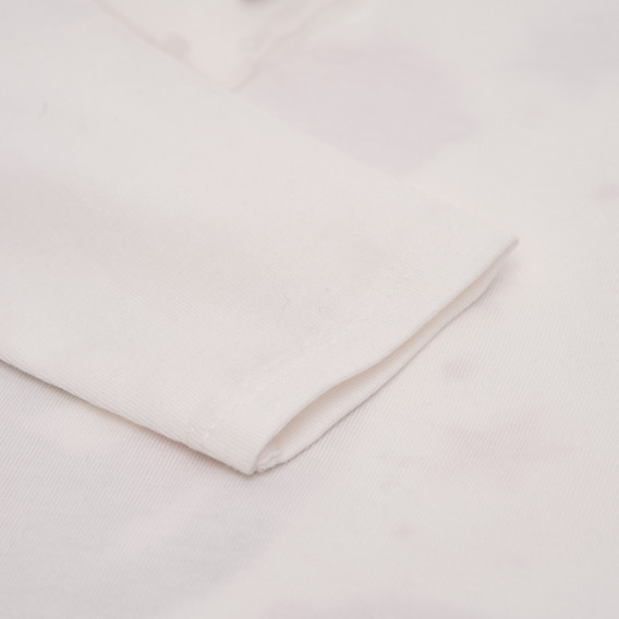 Памучна блуза с принт и сребърни платки за момиче бяла Idexe 123426 4