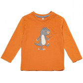 Памучна блуза с апликация за бебе оранжева Idexe 123451 
