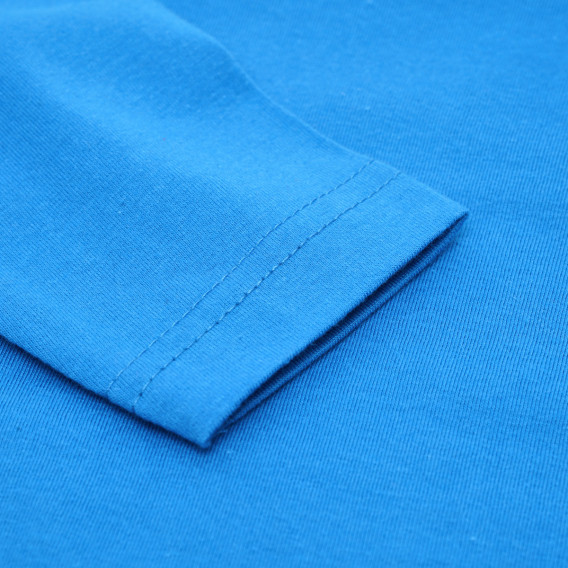 Памучна блуза с принт и дълъг ръкав за момче синя Idexe 123548 4