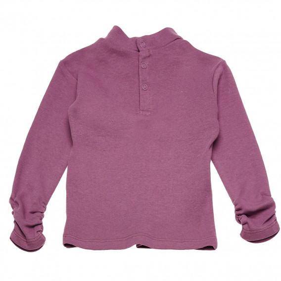 Памучна блуза тип полу-поло с принт за момиче розова Idexe 123562 2