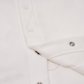 Памучна блуза с яка и апликация от каре за момиче бяла Birba 123608 4