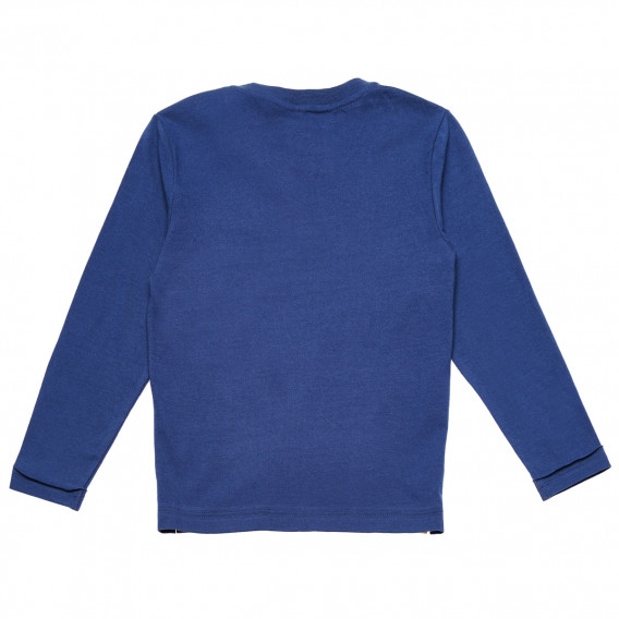 Памучна блуза с принт за момче синя Idexe 123702 2