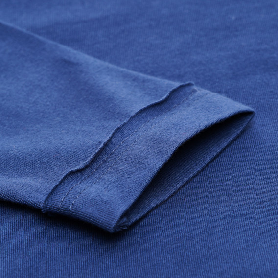 Памучна блуза с принт за момче синя Idexe 123704 4