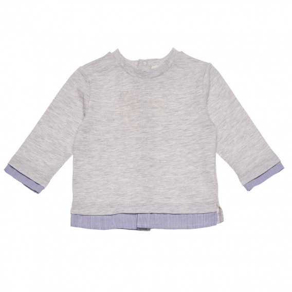 Памучна блуза с дълъг ръкав за бебе за момче сива Idexe 123740 