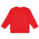 Памучна блуза с щампа за момче със забавна картинка, червена Idexe 123745 2