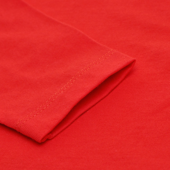 Памучна блуза с щампа за момче със забавна картинка, червена Idexe 123747 4