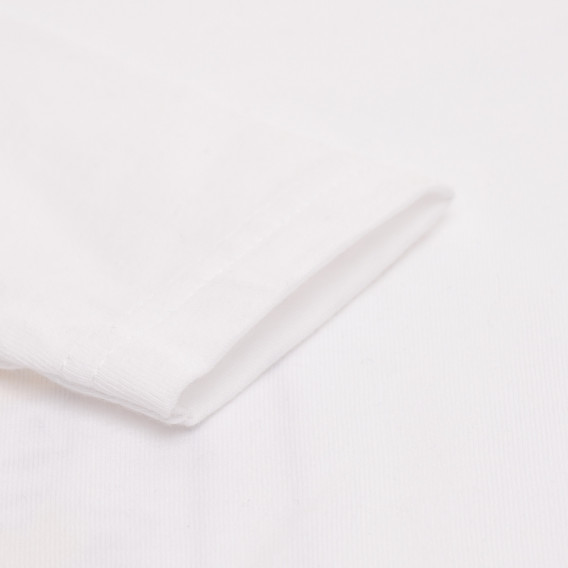 Памучна блуза с принт за момче бяла Idexe 123755 4
