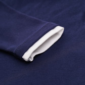 Памучна блуза с принт за момче тъмно синя Idexe 123796 4