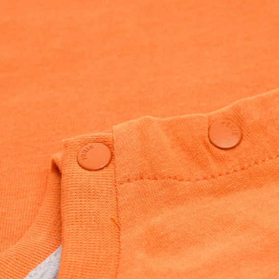 Памучна блуза със странично закопчаване за момче оранжева Birba 123800 4