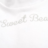Памучна блуза тип полу-поло с бродерия за момиче бяла Birba 123811 3