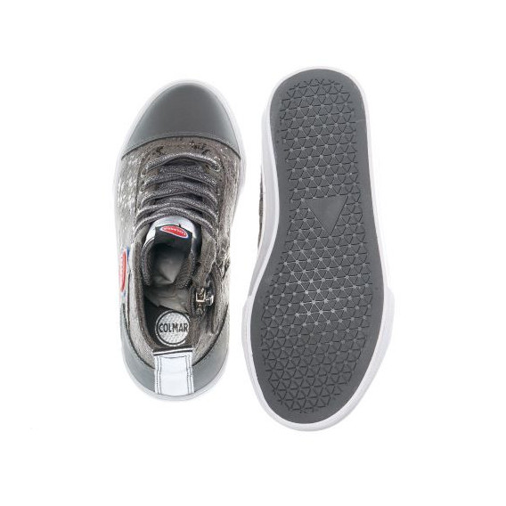 Сиви спортни обувки за момиче със сребристи детайли Colmar 12382 4