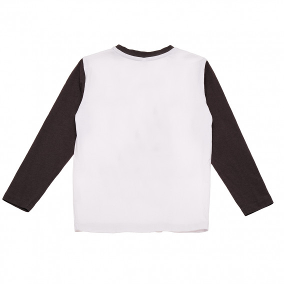 Памучна блуза с щампа ракета за момче бяла Idexe 123838 2