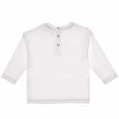 Бяла памучна блуза с щампа за момче Idexe 123862 2