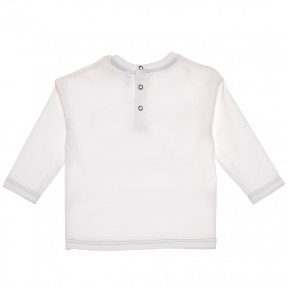 Бяла памучна блуза с щампа за момче Idexe 123862 2
