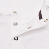 Бяла памучна блуза с щампа за момче Idexe 123863 3