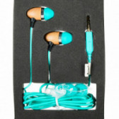 Стерео слушалки, Wooden Earbuds, сини  124791 2