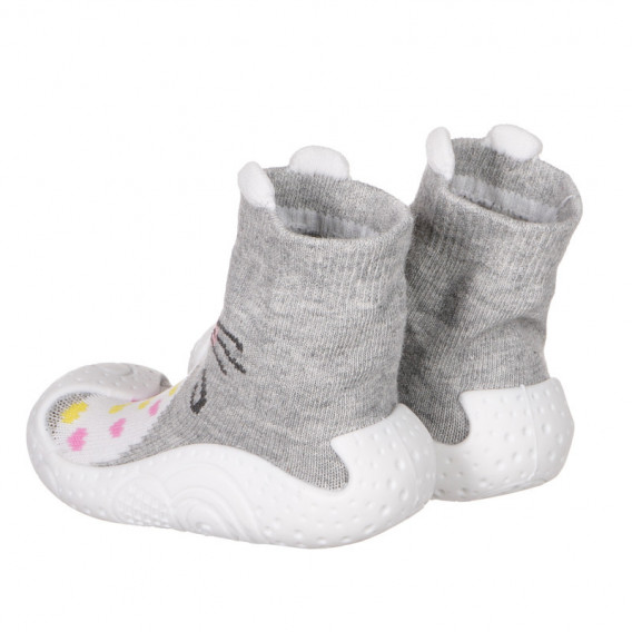Пантофи тип чорапи за бебе за момиче, сиви YO! 124842 2