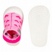 Пантофи тип чорапи със сърчица за бебе за момиче, розови YO! 124858 3