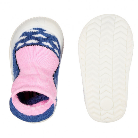 Пантофи тип чорапи за бебе в розово и синьо за момиче YO! 124864 3