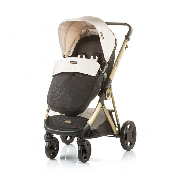 Бежова комбинирана детска количка Сенси 2 в 1 с голям и дълбок кош за багаж Chipolino 12487 3