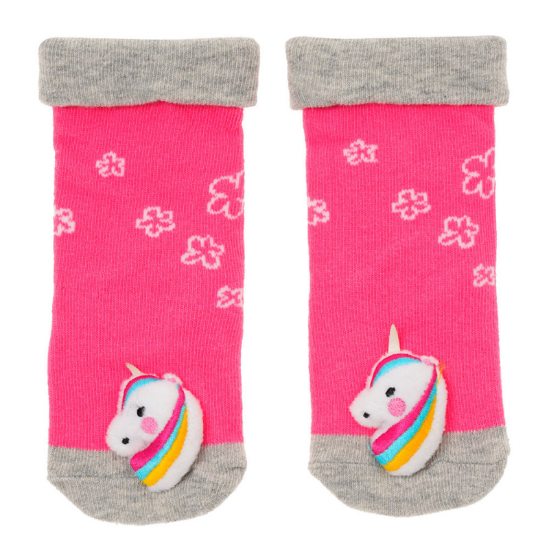 Чорапи с мека играчка за бебе за момиче розови  124909