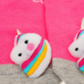 Чорапи с мека играчка за бебе за момиче розови YO! 124910 2