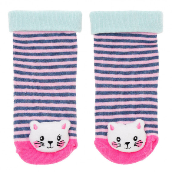 Чорапи с мека играчка - коте за бебе YO! 124913 