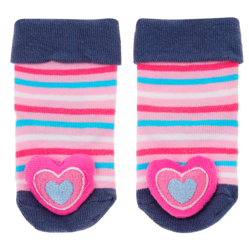 Чорапи с мека играчка - сърце за бебе  124925