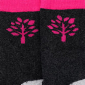 Чорапи с розови акценти за момиче тъмно сиви YO! 124944 2