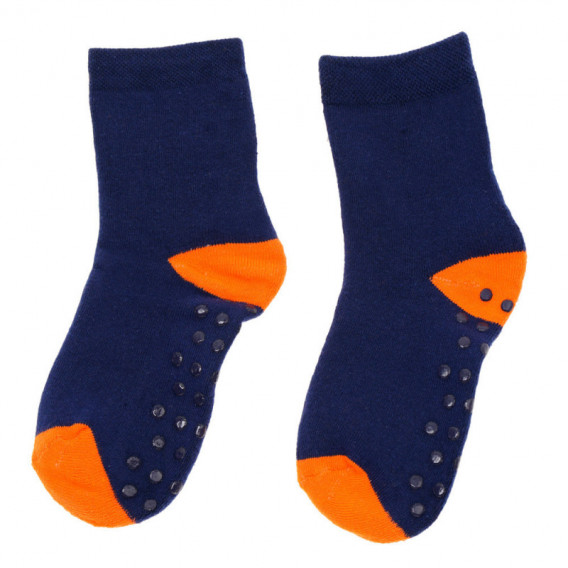 Чорапи с оранжеви акценти сини YO! 124953 