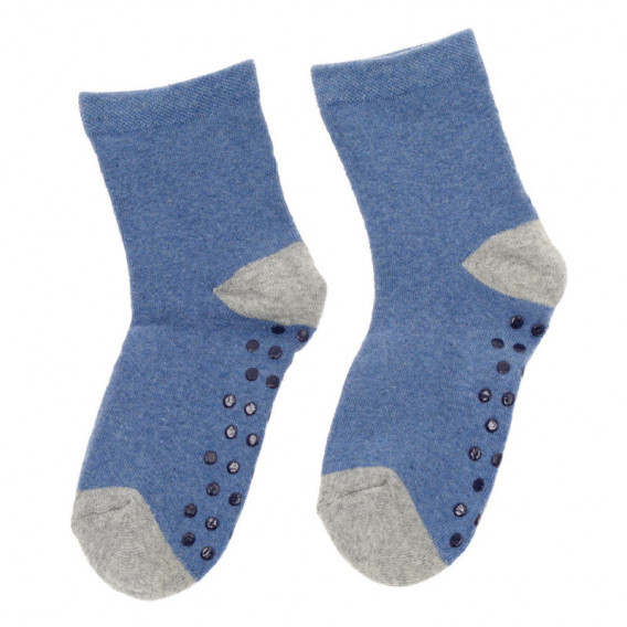 Чорапи със сиви акценти светло сини YO! 124957 