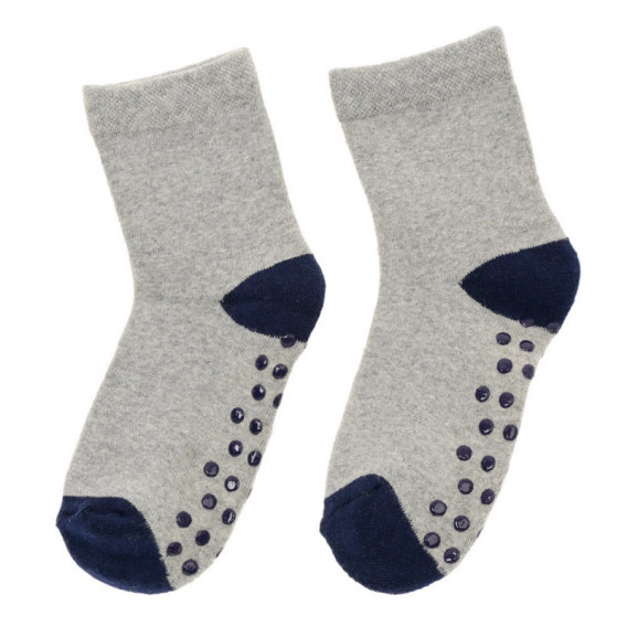 Чорапи със сини акценти сиви YO! 124961 