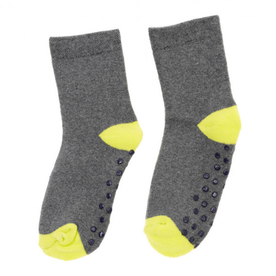 Чорапи със жълти акценти сиви YO! 124963 