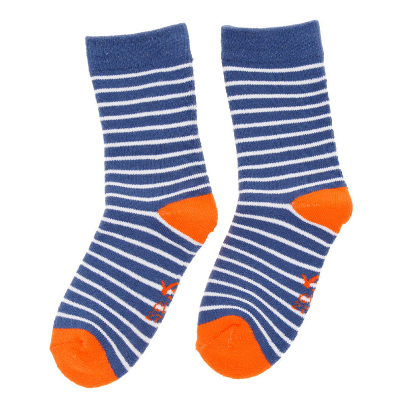 Чорапи на райе с оранжеви акценти за момче  124965