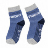 Чорапи с надпис за момче сини YO! 124991 