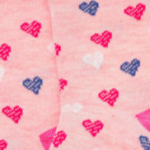 Чорапи с принт на сърчица за момиче розови YO! 125003 2