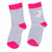 Чорапи на райе с розови акценти за момиче YO! 125004 