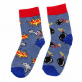 Чорапи с цветен принт за момче сини YO! 125036 