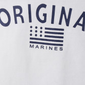 Памучен потник за бебе с името на марката, бял Original Marines 126467 2