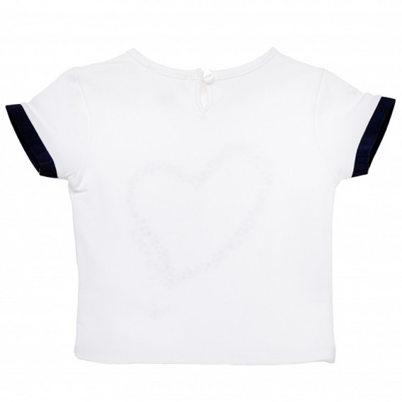 Блуза с къс ръкав и щампа на сърце за момиче бяла Chicco 126687 2
