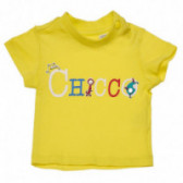 Блуза с къс ръкави и цветен надпис за момче жълта Chicco 126693 