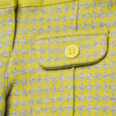 Къс панталон с декоративни джобчета за момиче в сиво и жълто Chicco 126703 3